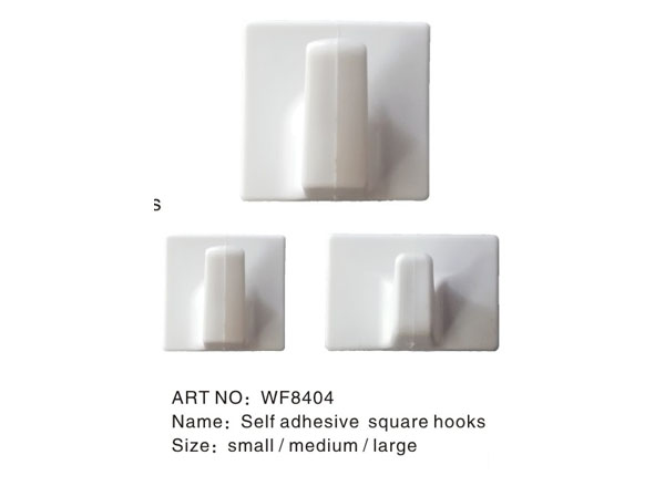 Self adhesive square hooks small/medium/large