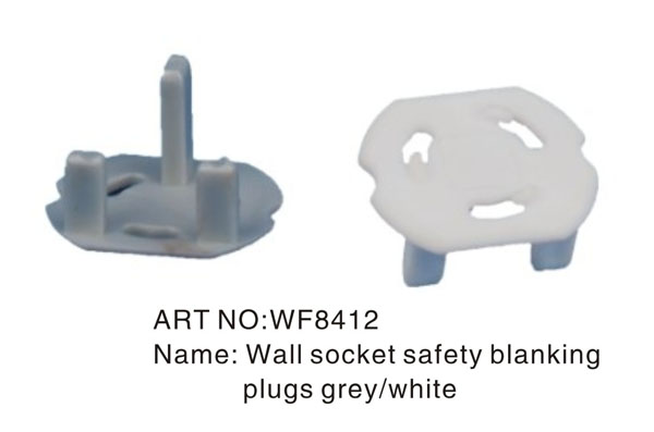 Wall socket safety blanking plugs grey/white